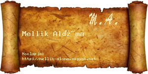 Mellik Alóma névjegykártya